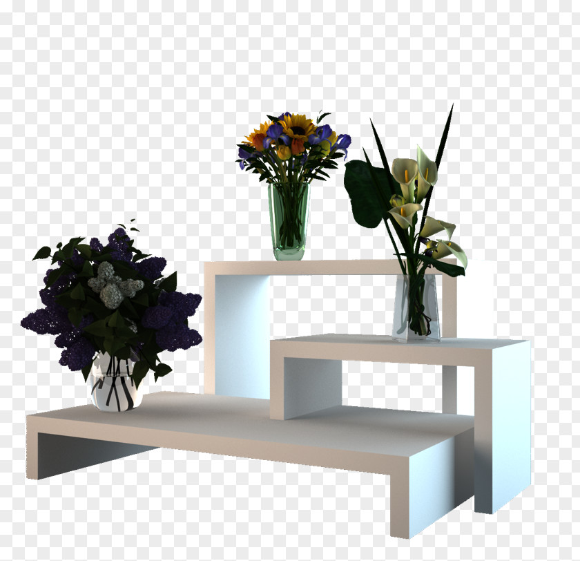 Stage Build Floral Design Coffee Tables Vase Cut Flowers PNG