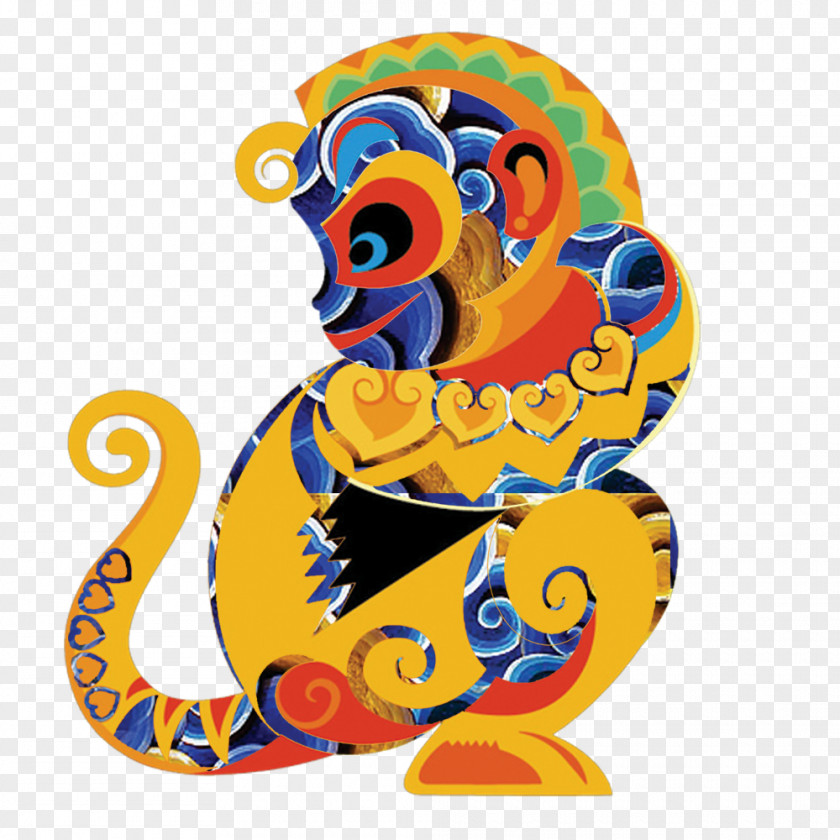 Zodiac Monkey Free Matting Material Chinese New Year PNG