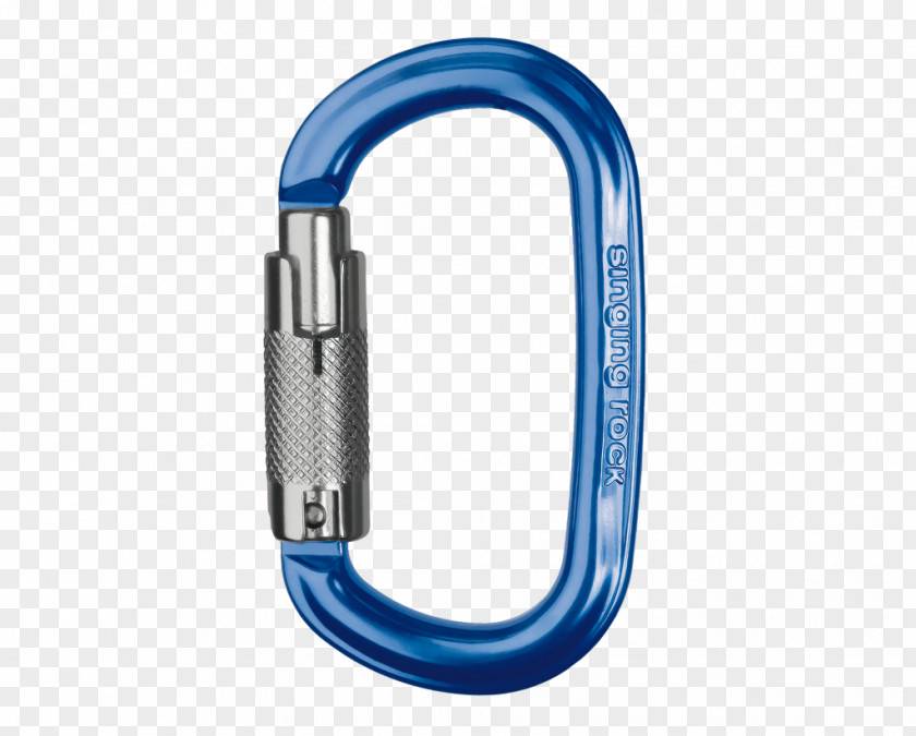 Carabiner Blue Belaying Steel Screw PNG