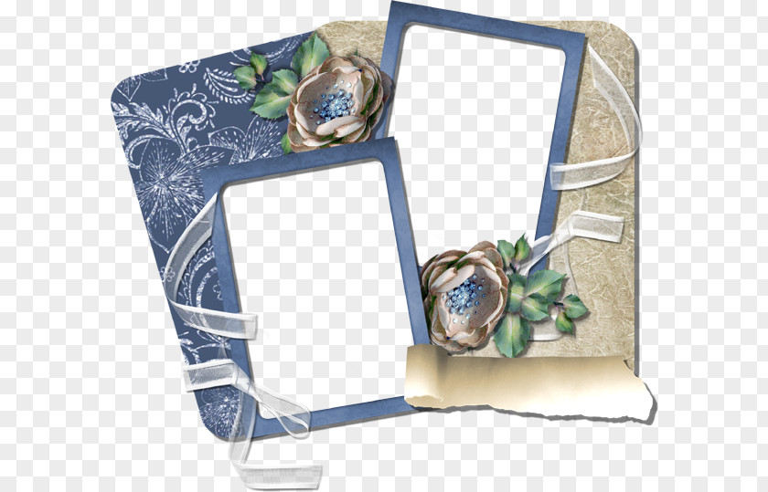 Digital Scrapbooking Blue Picture Frames PNG