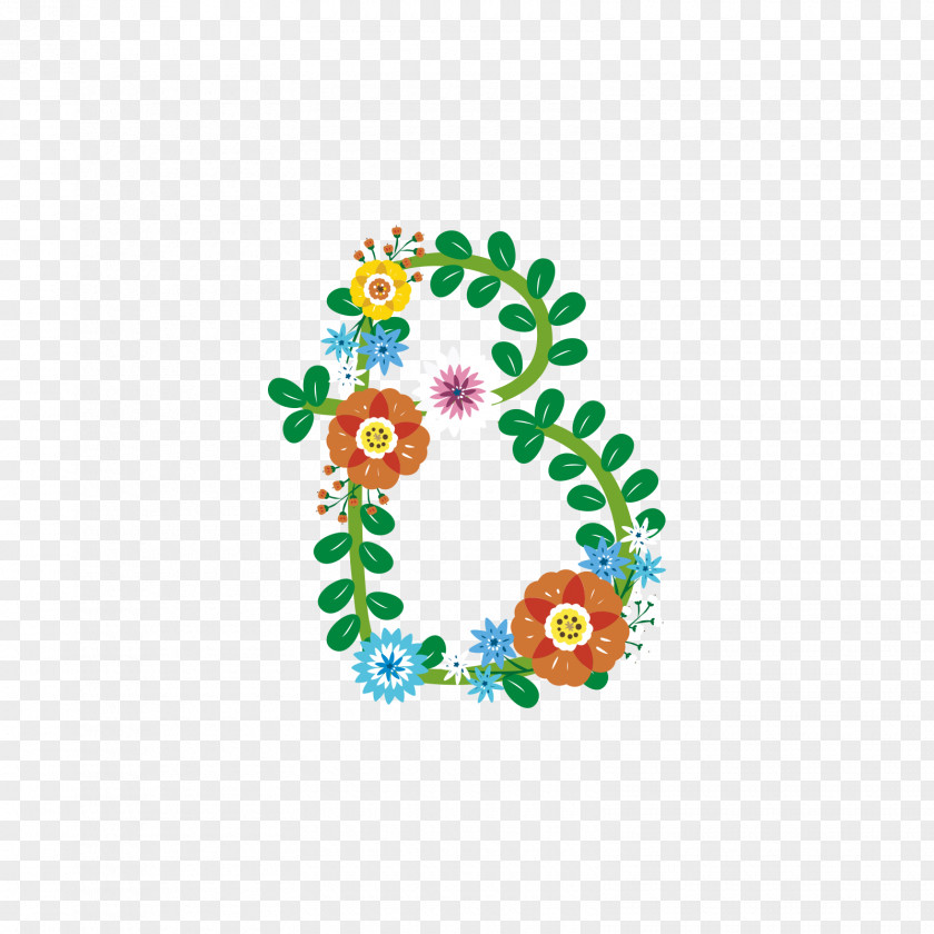 Wreath Letter B Adobe Illustrator PNG