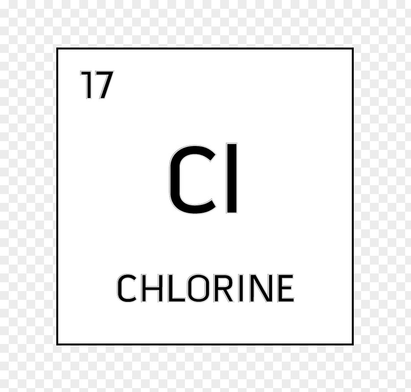 Chlorine Chemical Element Periodic Table Atomic Number White PNG