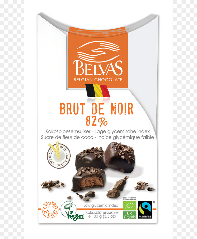 Coco Blossom SugarDark & Haz Belgian Chocolate BonbonChocolate Praline Belvas Org Brut De Noir Dark PNG