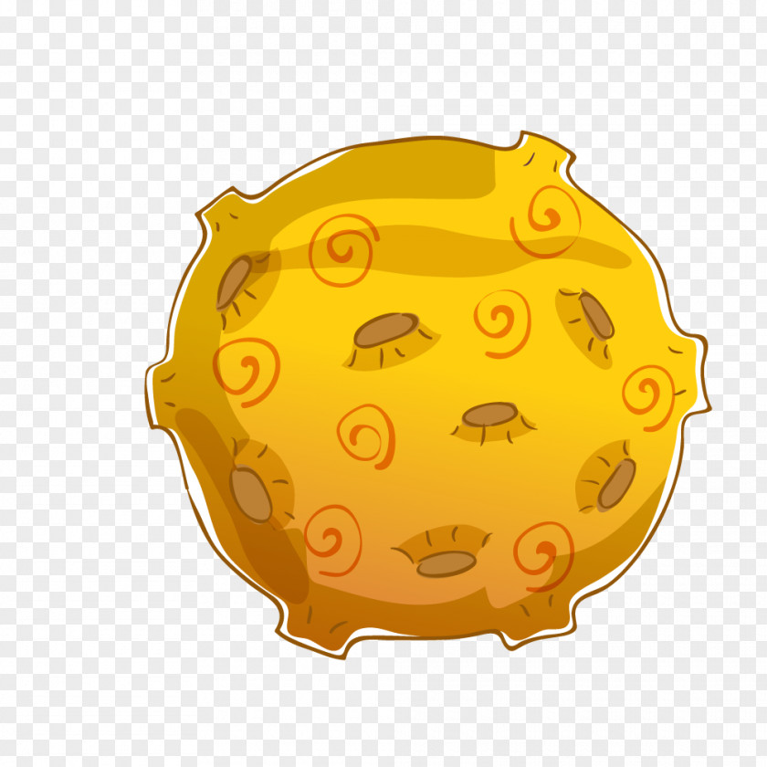 Yellow Planet Of The Universe Cartoon Spacecraft Cosmos Outer Space PNG