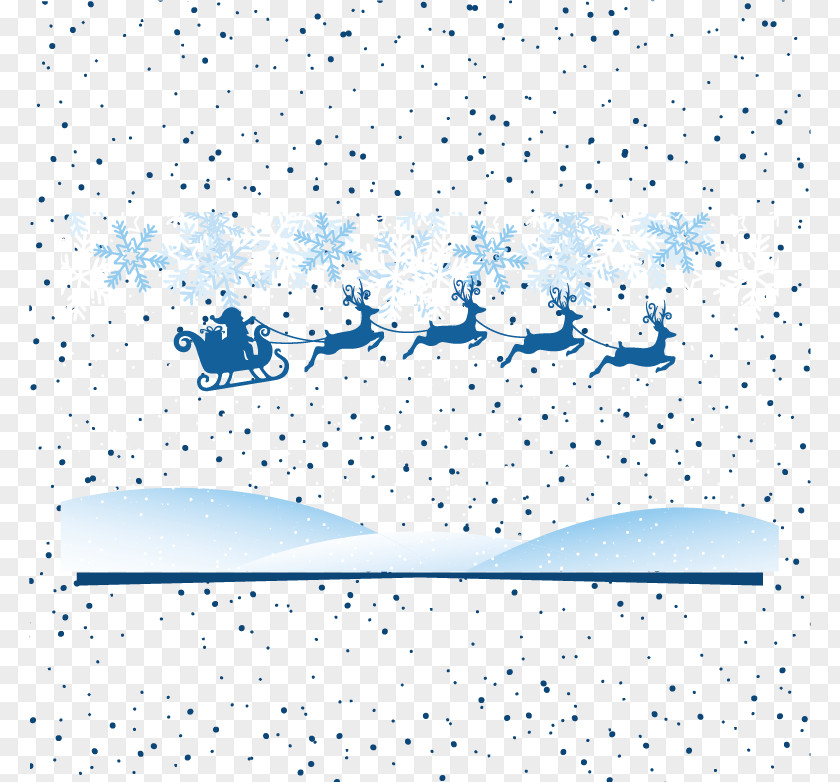 Reindeer Pull A Cart In The Sky Santa Claus Christmas PNG