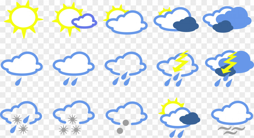 Simple Symbol Cliparts Weather Forecasting Clip Art PNG