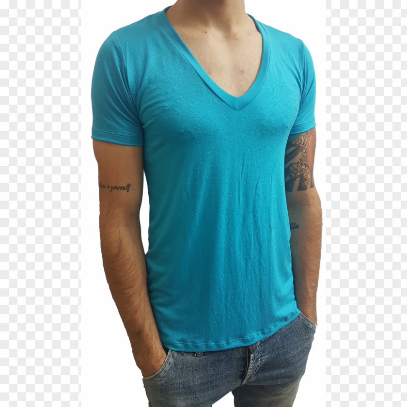 T-shirt Neck Turquoise PNG