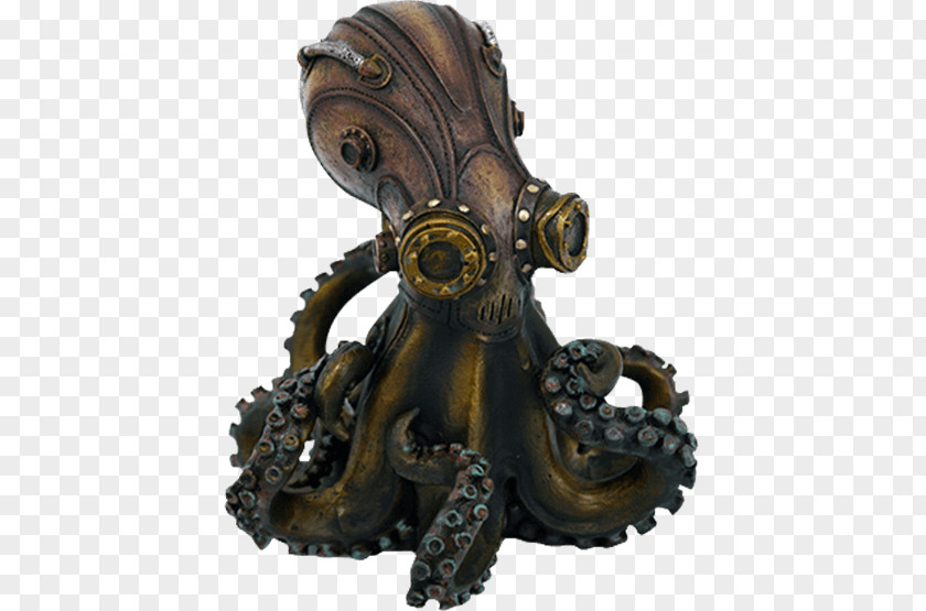 Steampunk Statue Figurine Octopus Collectable PNG