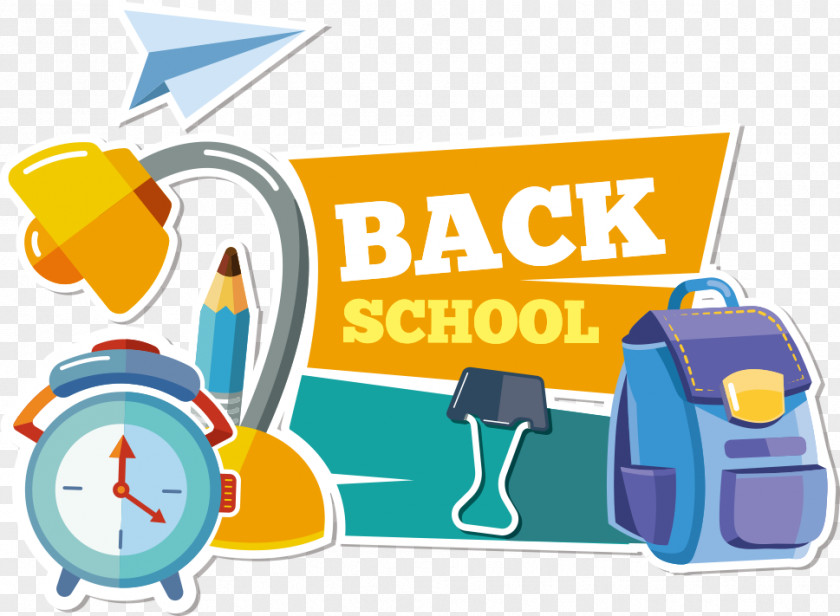 Vector Alarm Schoolbags Logo Illustration PNG