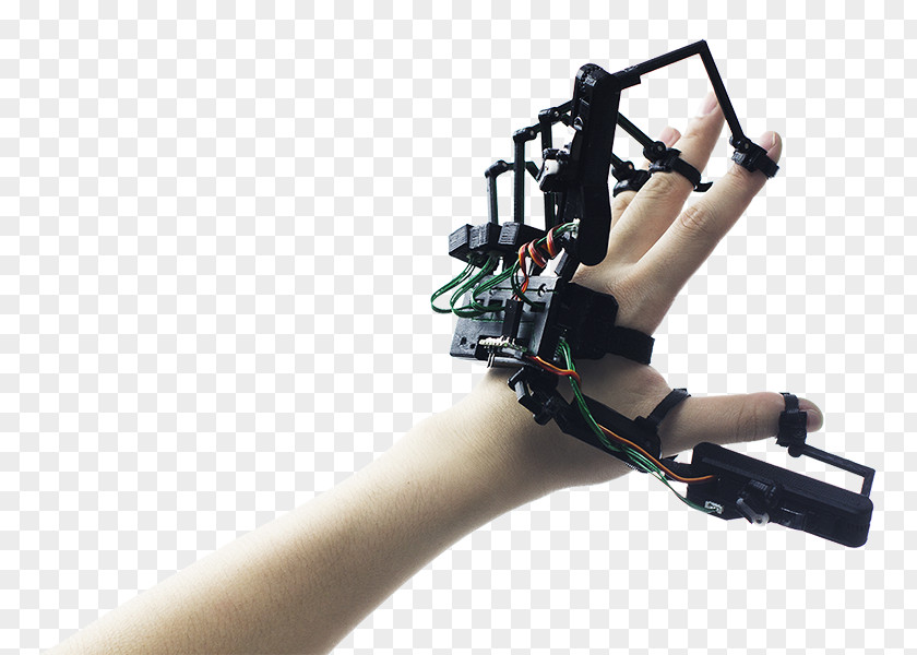 Exo Skeleton Haptic Technology Virtual Reality Wired Glove Oculus Rift Force Feedback PNG