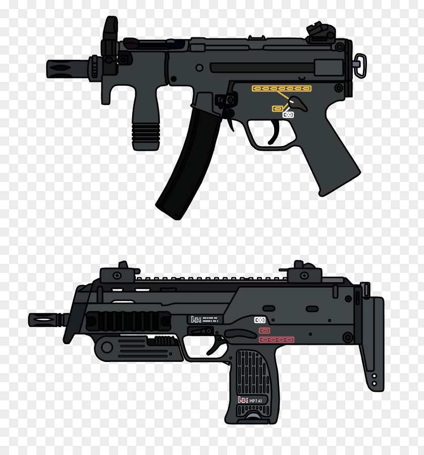 Hk Mp5sd Heckler & Koch MP7 Submachine Gun MP5K Airsoft Guns PNG