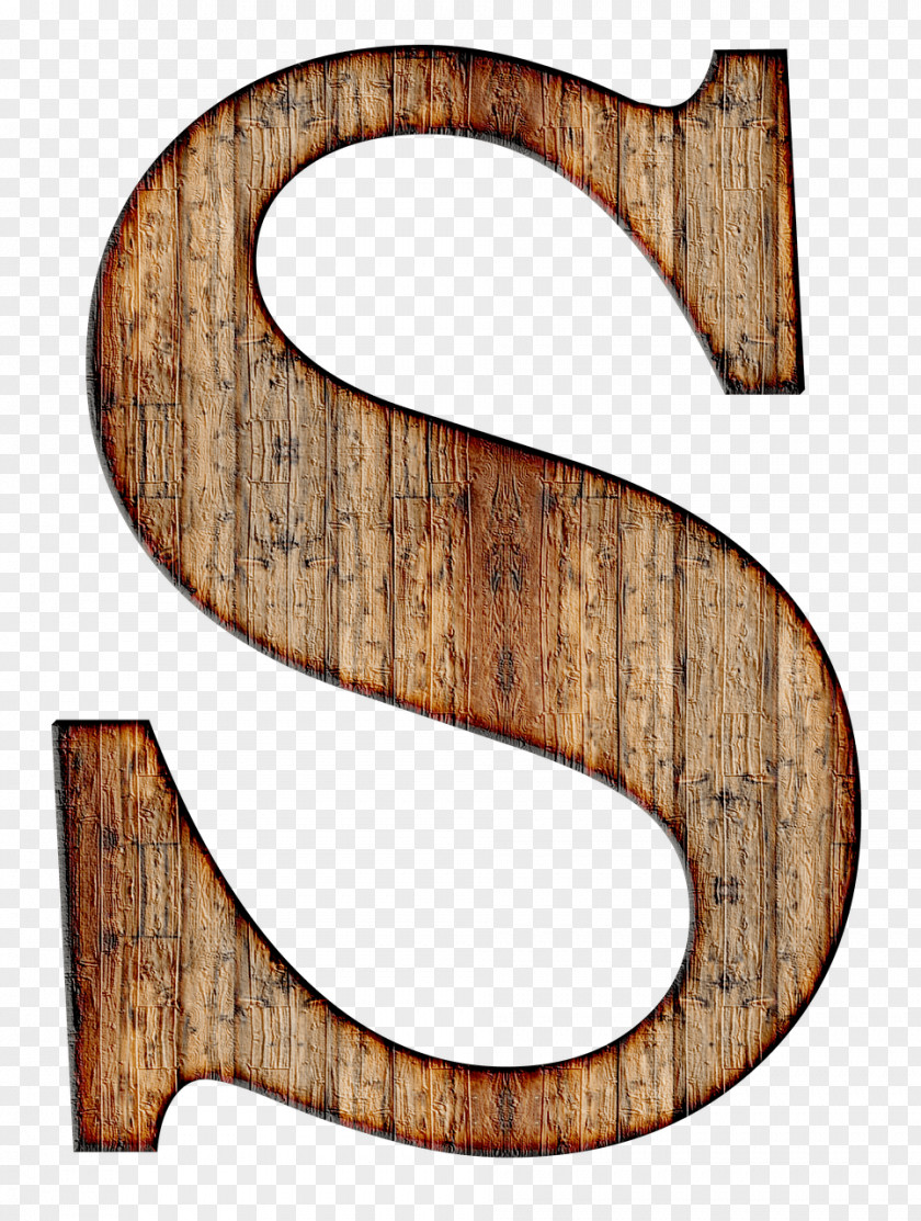 Wooden Capital Letter S PNG S, brown letter clipart PNG