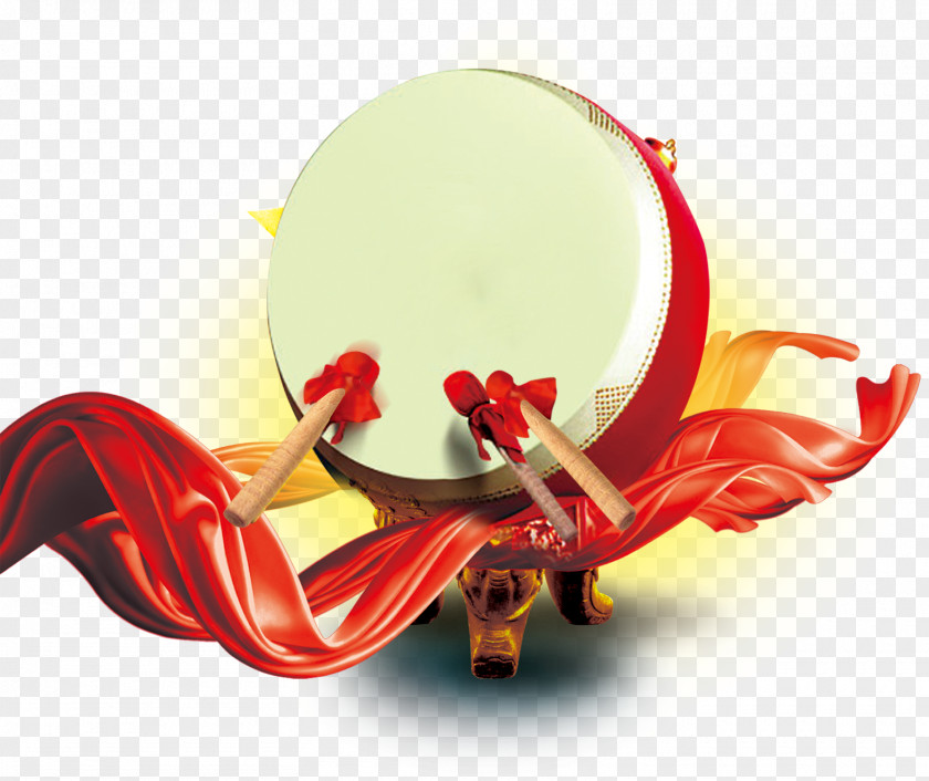 Chinese Drum Poster Element Computer File PNG