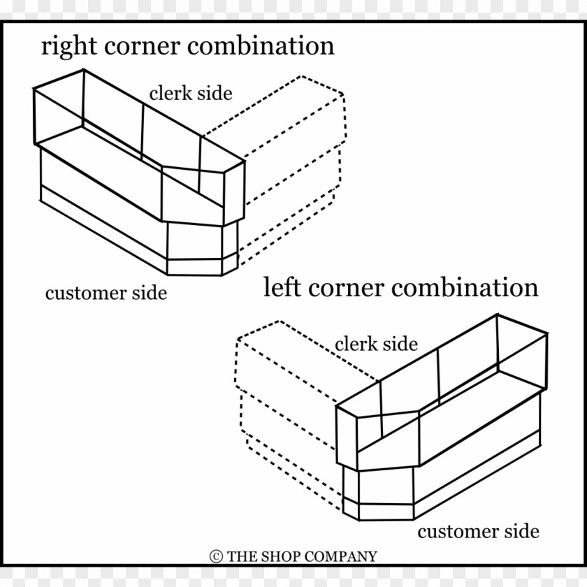 Empty Glass Showcase Display Case Technical Drawing Diagram PNG