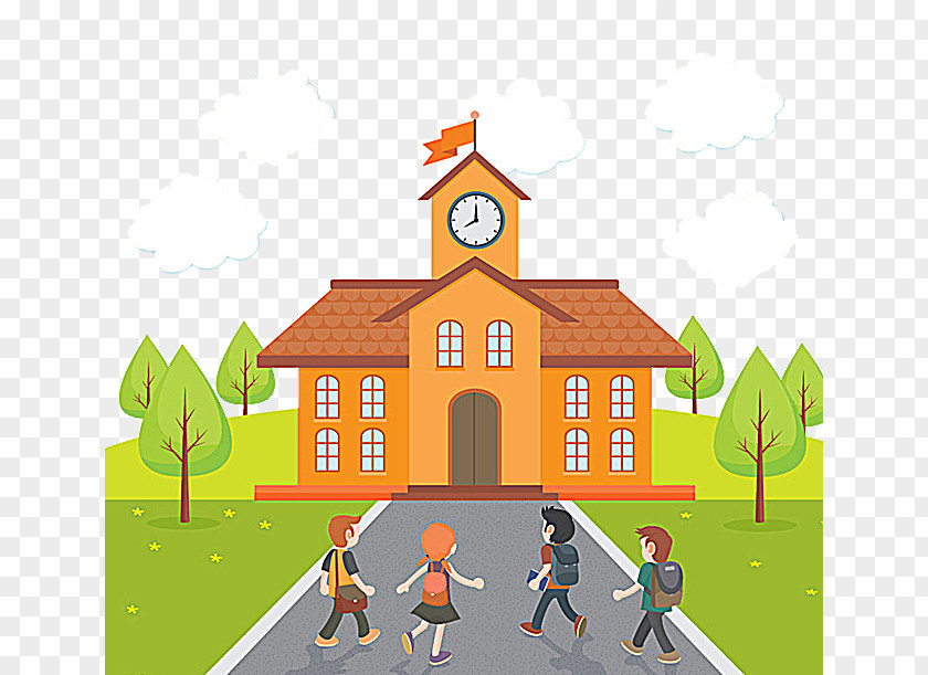 SCHOOL Student School Cartoon Illustration PNG