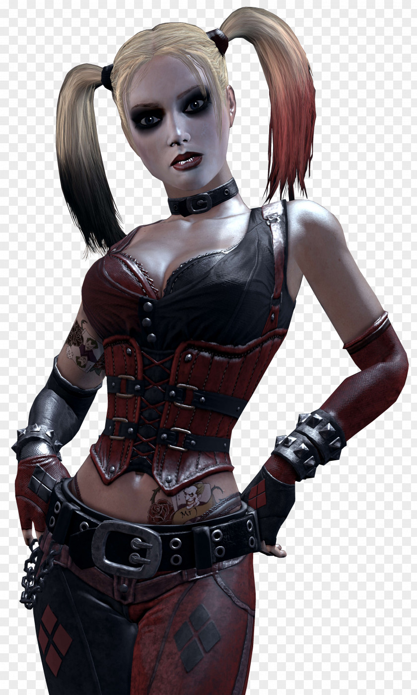 Batman Arkham City Hair Coloring Harley Quinn Blue PNG