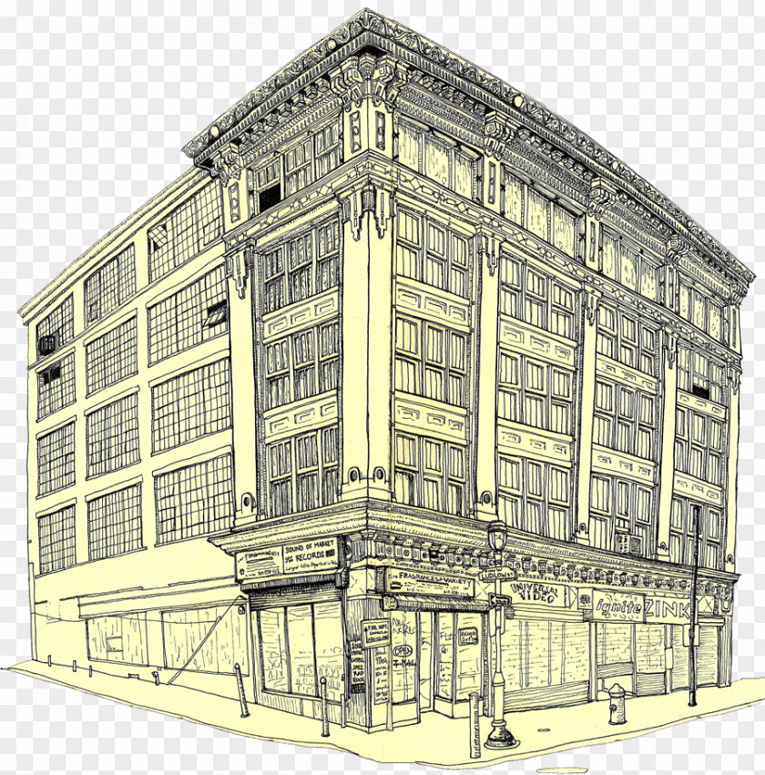 Building Perspective City And Suburban Architecture Drawing Facade PNG