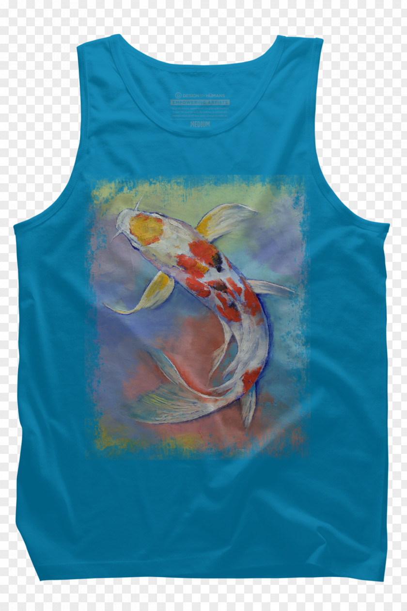 Koi Fish Chasing T-shirt Butterfly Hoodie Sleeveless Shirt PNG