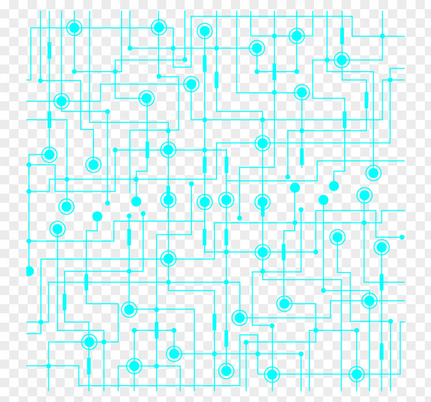 Node Network Of Science And Technology Line Angle Point Blue Pattern PNG