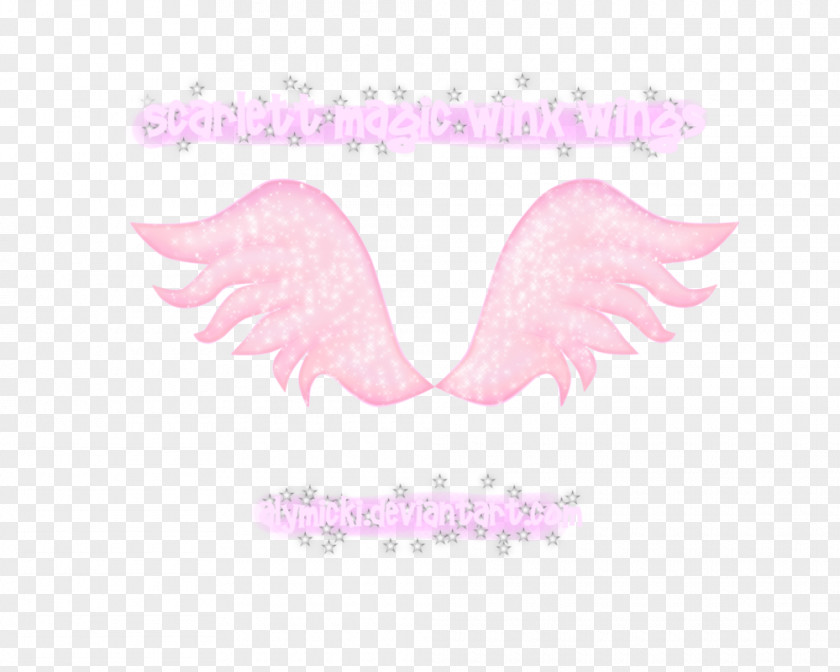 Wing Love Pink M Eyelash Character Font PNG