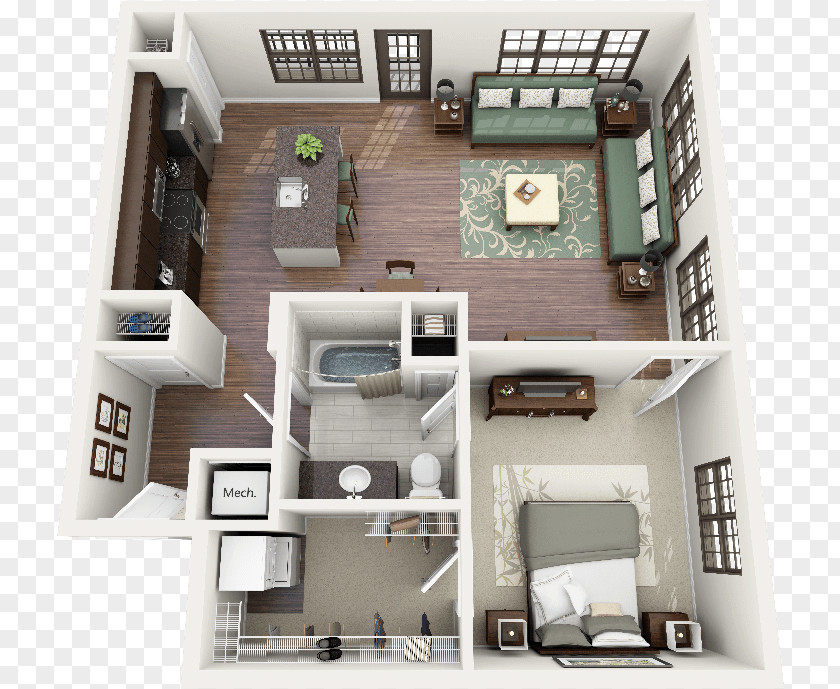 Interior Plan House 3D Floor PNG