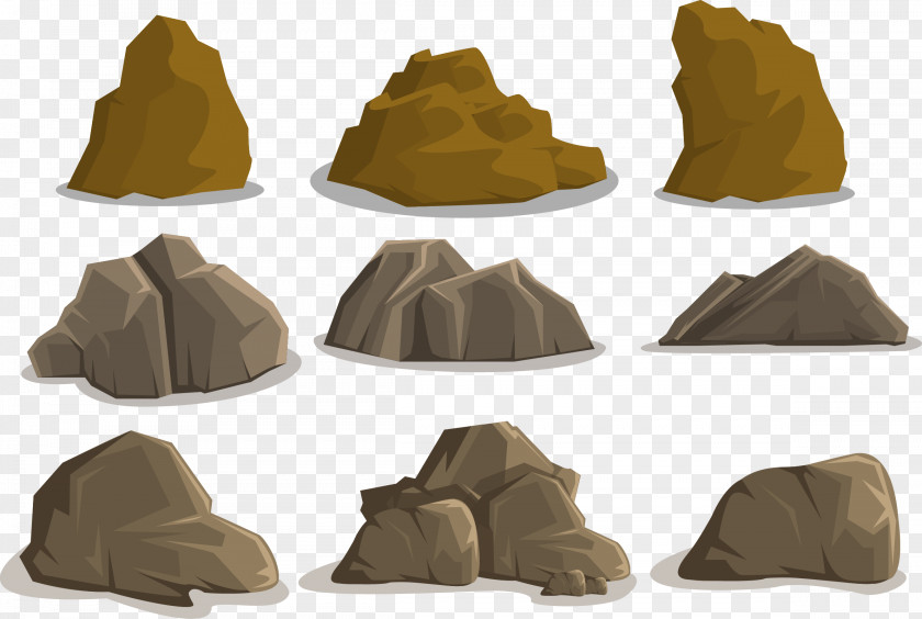 Muck Ore Rock Stone Stones Vector Material Euclidean Icon PNG