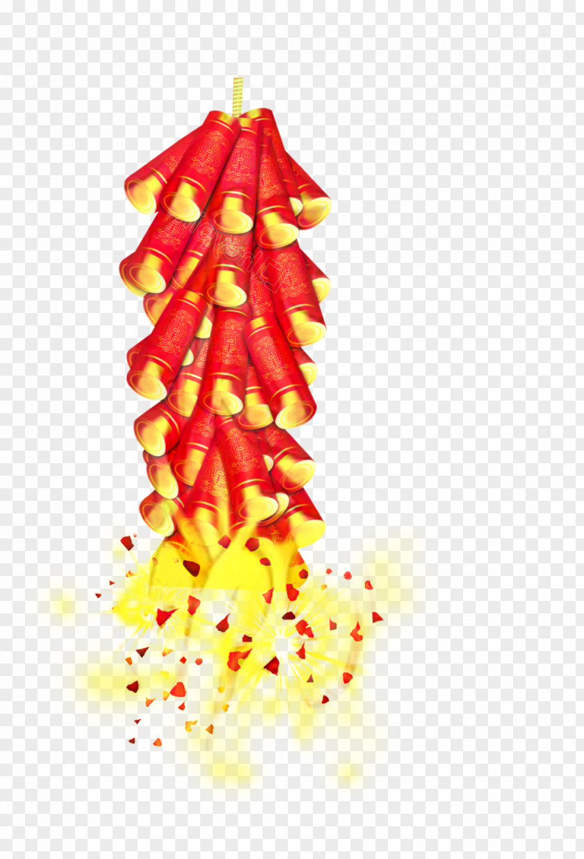 Plant Silhouette Chinese New Year Firecracker PNG