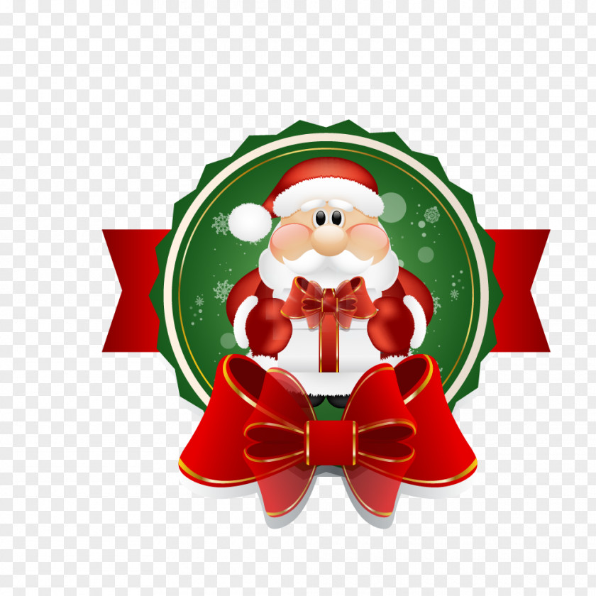 Christmas Day Old Label Santa Claus Gift PNG