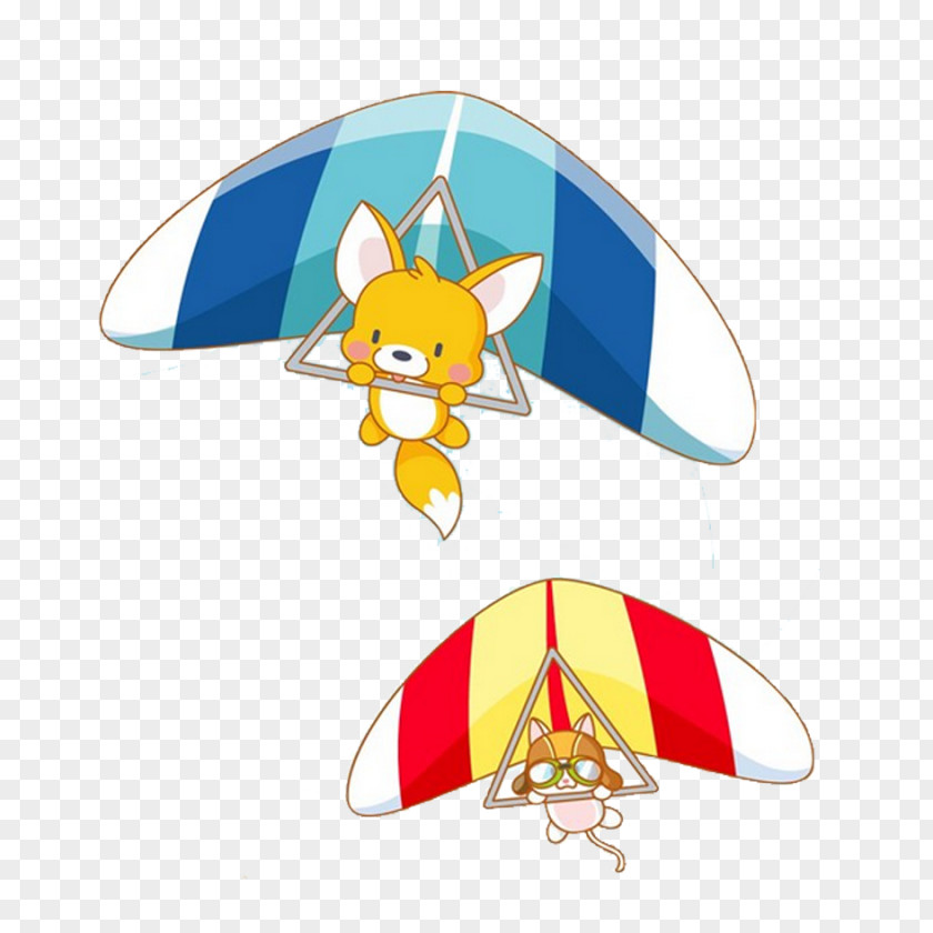 Parachute Small Animals Painting Child Illustration PNG