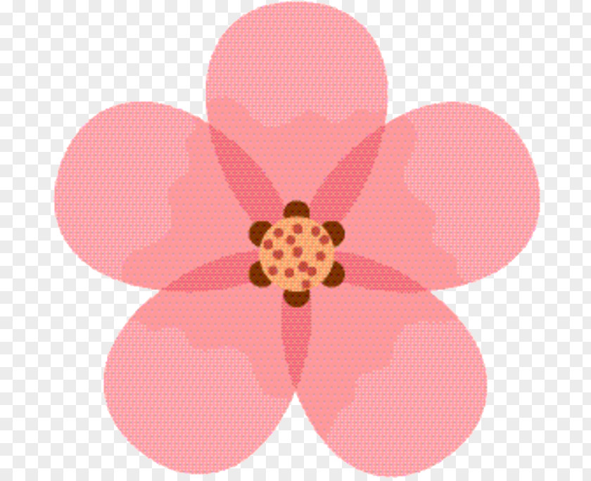 Sticker Plant Pink Flower Cartoon PNG