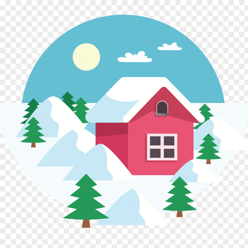 Winter Red House Daxue Clip Art PNG