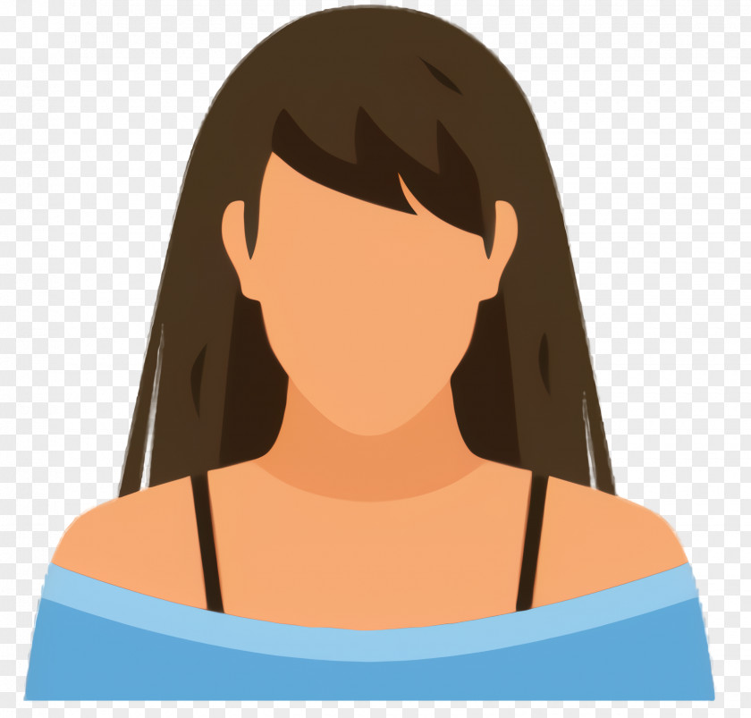 Long Hair Brown Mouth Cartoon PNG