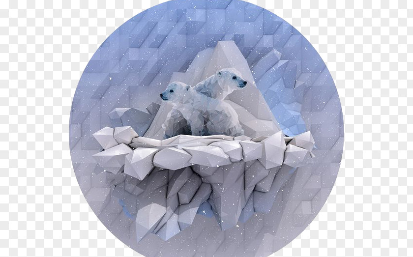 Polar Bear Illustration Low Poly 3D Computer Graphics PNG