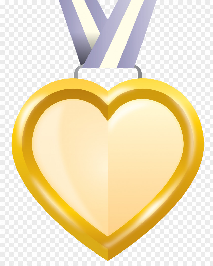 Heart Gold Medal Badge PNG