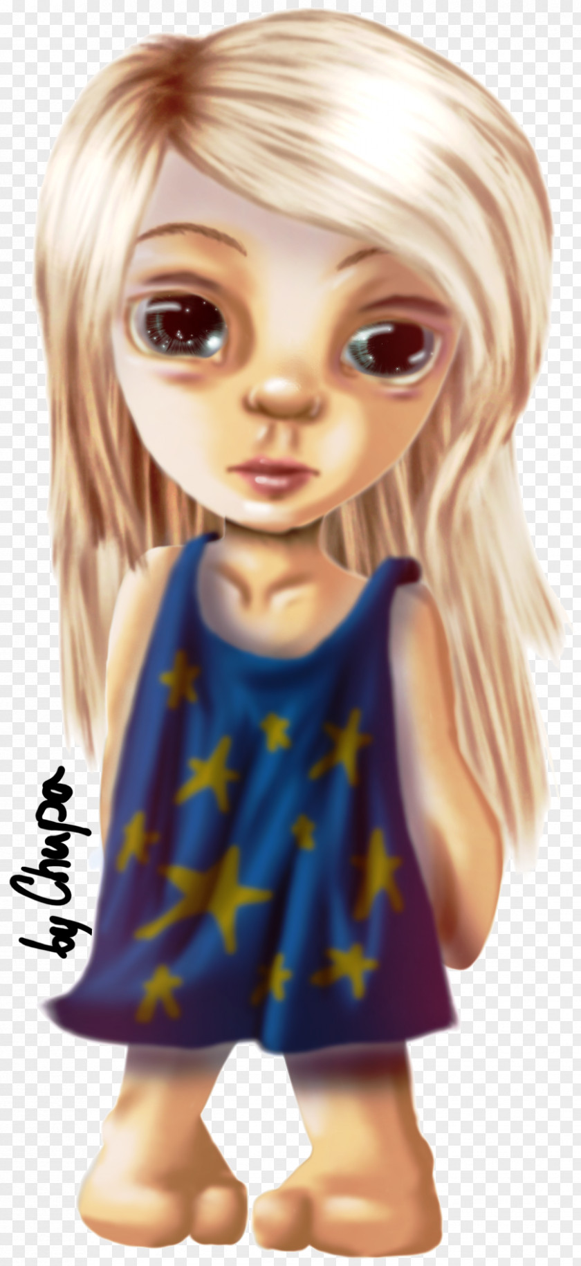 Doll Blond Brown Hair Character PNG