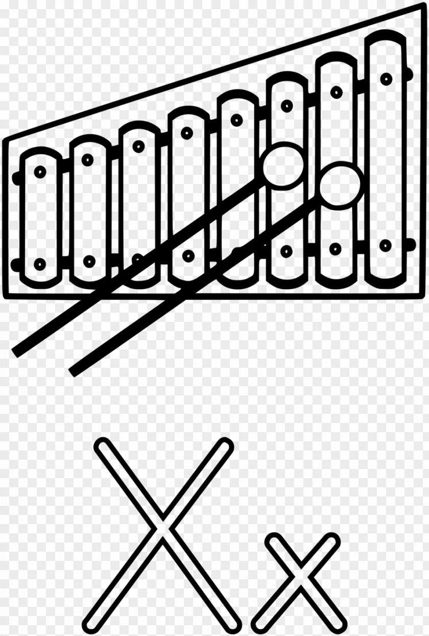 Xylaphone Xylophone Black And White Clip Art PNG