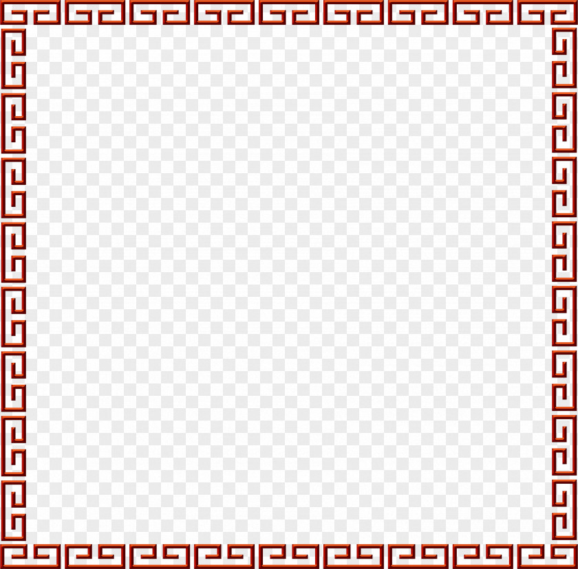 China Wind Border Chinoiserie Watermark Clip Art PNG