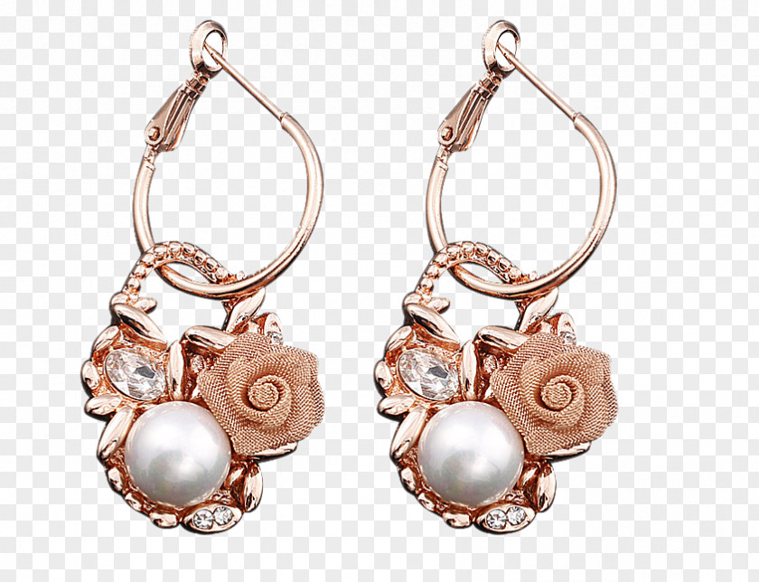 Female Temperament Simple Allergy Earrings Korea National Defense Earring Pearl South PNG