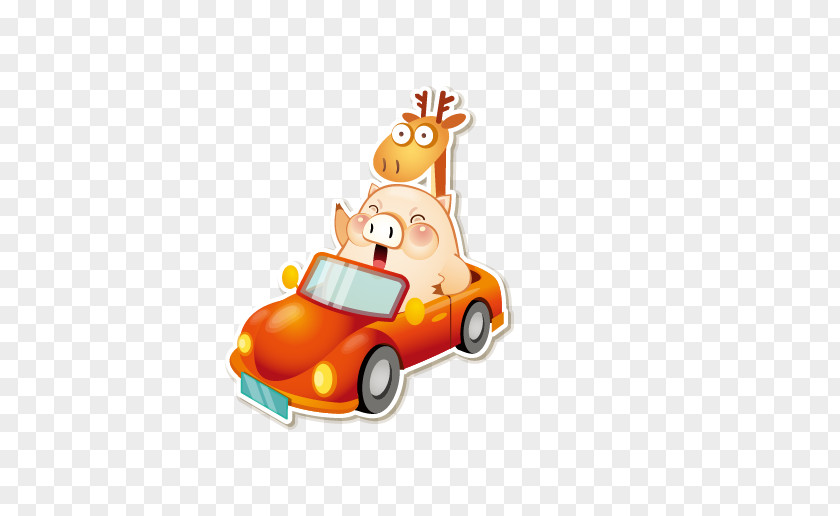 Cartoon Car Domestic Pig Download Clip Art PNG