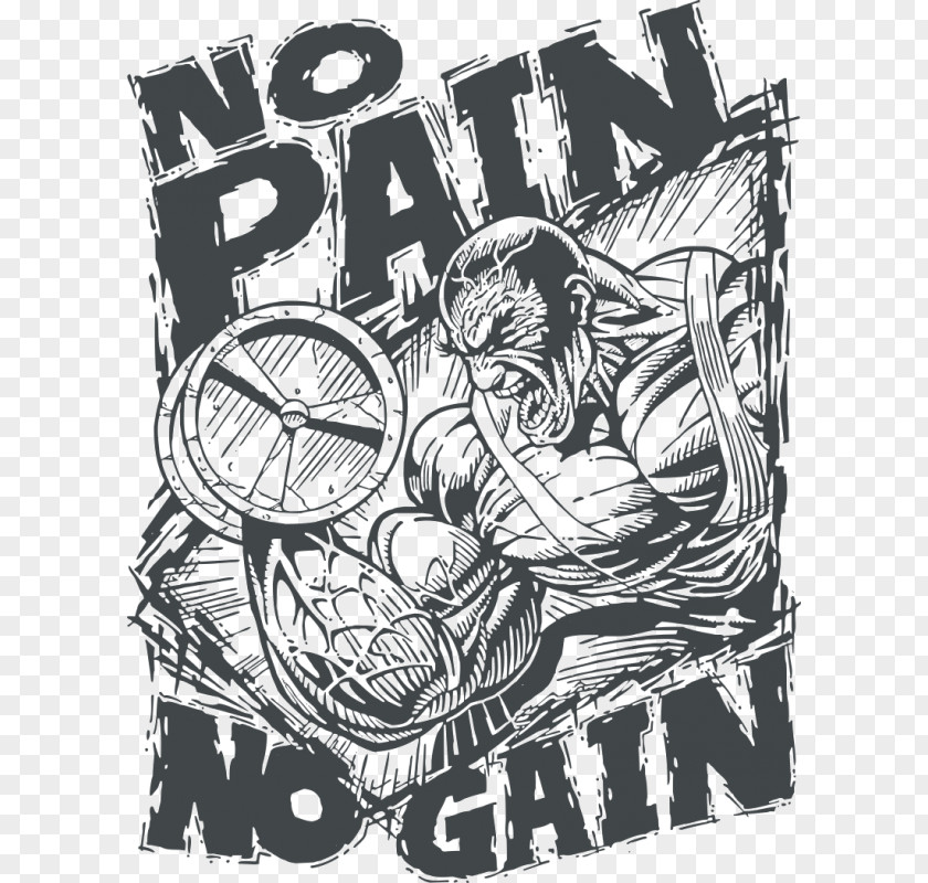 T-shirt Sleeveless Shirt No Pain, Gain PNG