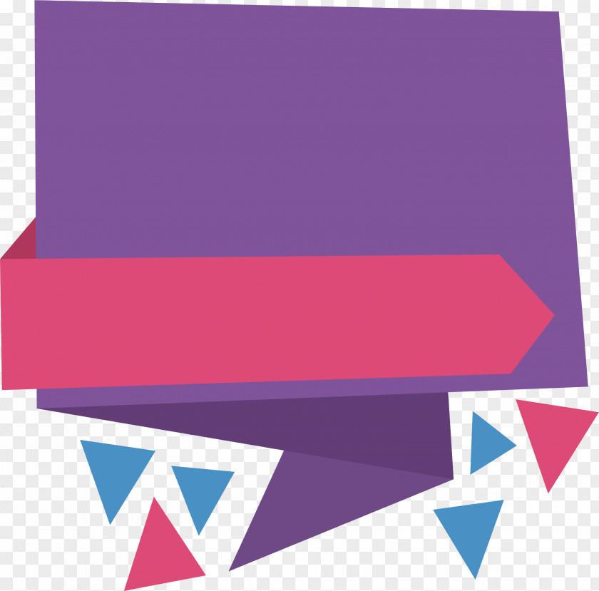 Triangle Fragment Ribbon Title Box PNG