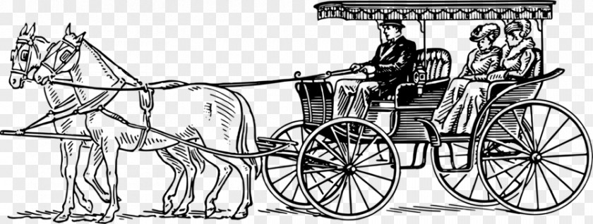 Oregon Trail Wagon Drawing Horse-drawn Vehicle Carriage Surrey PNG