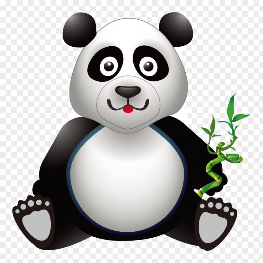 Take Bamboo Cartoon Panda Giant Bear Bamboe Illustration PNG