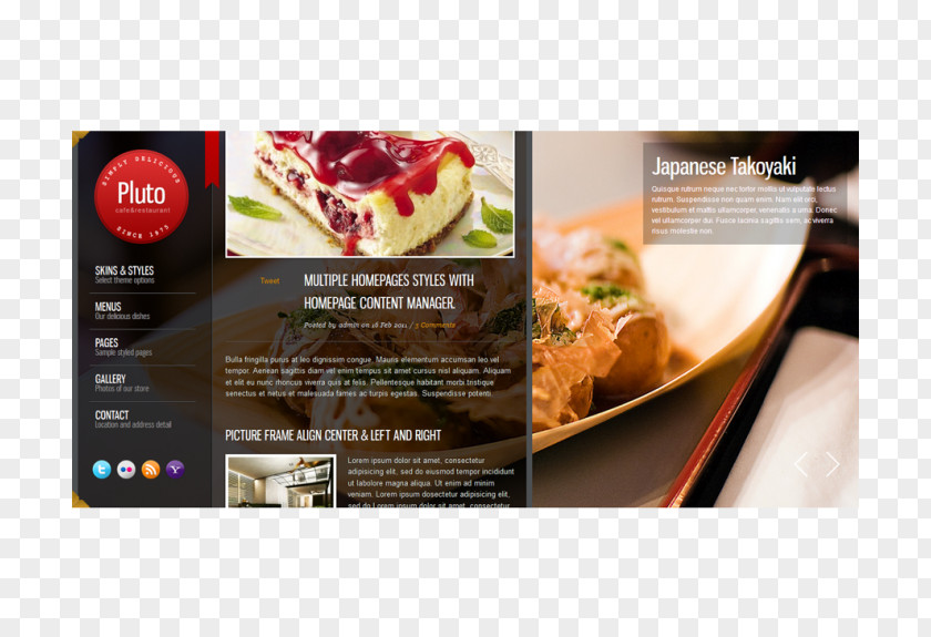 Theme Restaurant Fast Food Cheesecake Display Advertising Recipe PNG