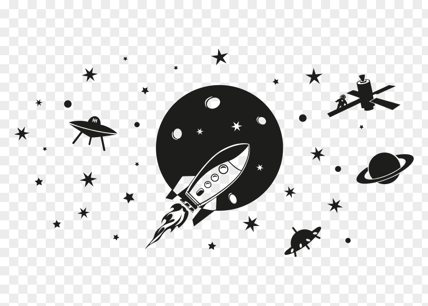 Weltraum Wall Decal Paper Spacecraft Nursery Room PNG