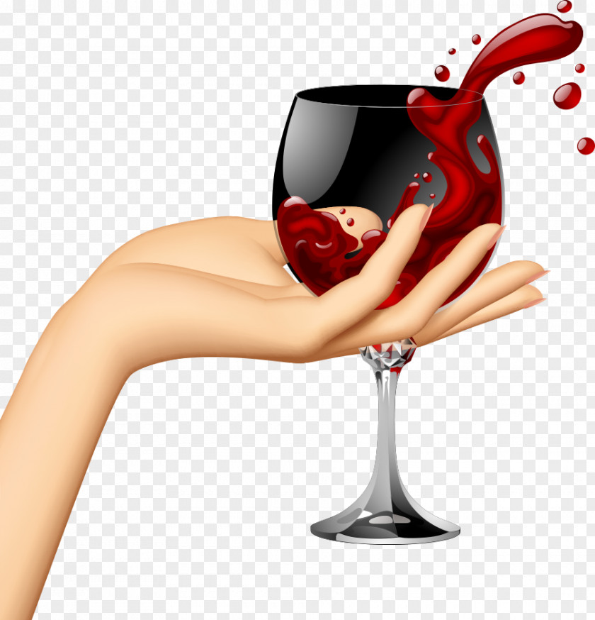 Vector Gestures And Wine Red Royalty-free Illustration PNG