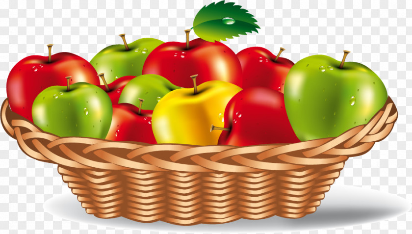 Apple Fruit Vegetable Basket Clip Art PNG