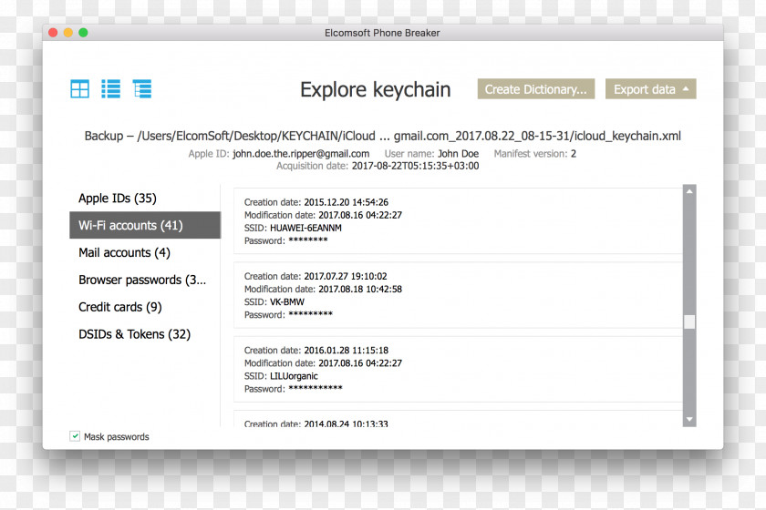 Apple Keychain Access ICloud Password ElcomSoft PNG