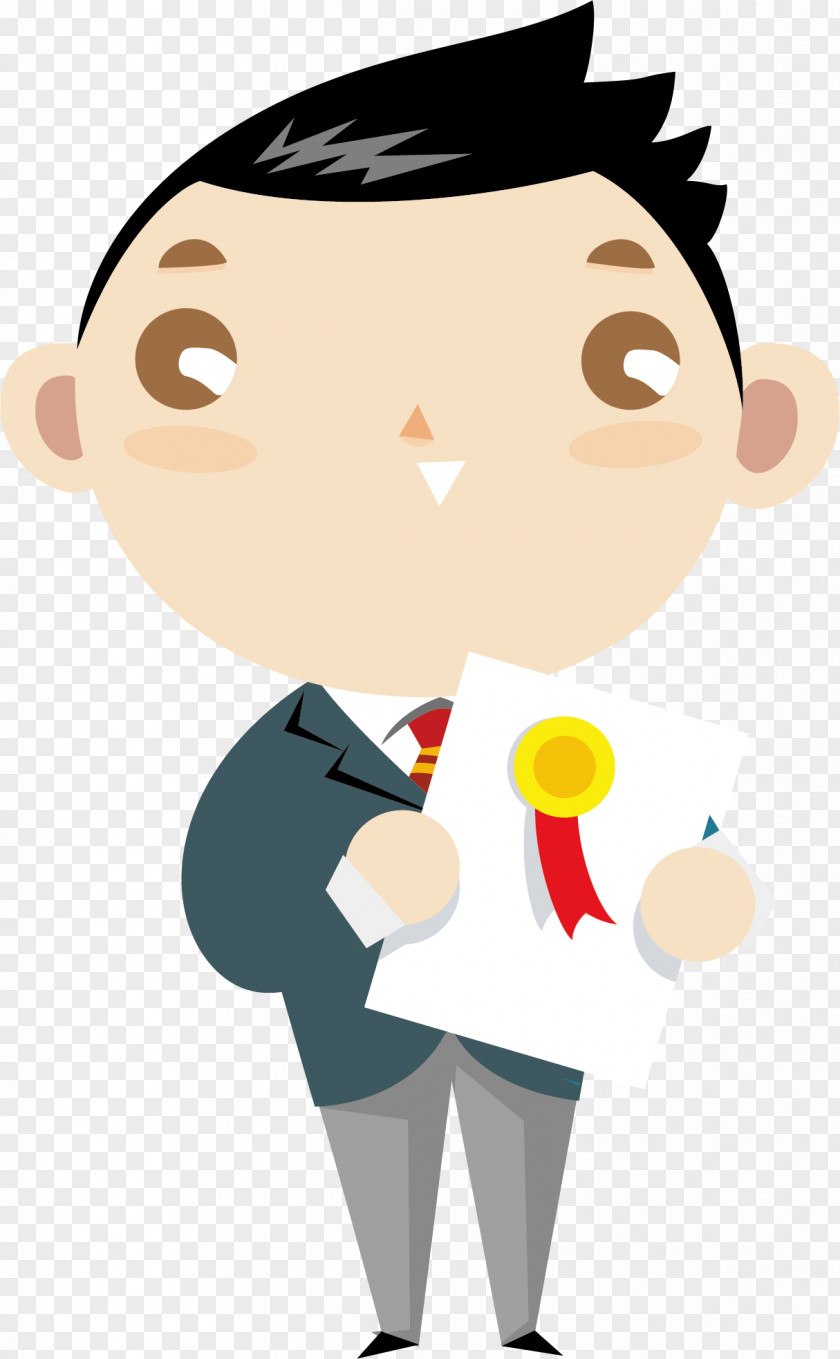 Cartoon Suit Male Clerk Teacher Lecturer Flat Design PNG