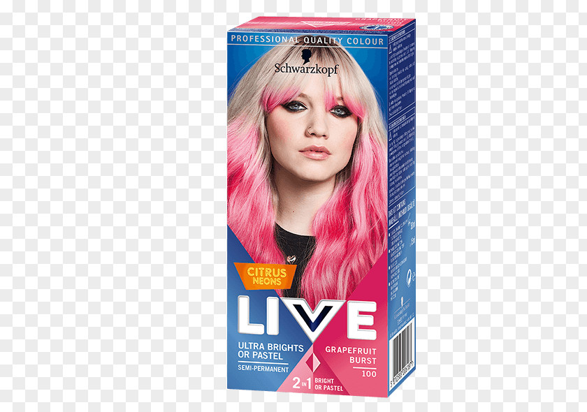 Colour Burst Hair Coloring Schwarzkopf Pastel Pink PNG